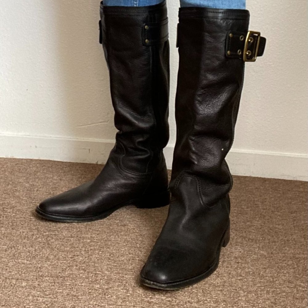 Coach Riding Boots Black Leather Size 10
